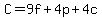 C=+9f%2B4p%2B4c