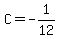 C=-1%2F12