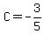 C=-3%2F5