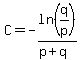 C=-ln%28q%2Fp%29%2F%28p%2Bq%29