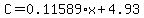 C=0.11589%2Ax%2B4.93