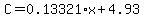 C=0.13321%2Ax%2B4.93