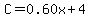 C=0.60x%2B4.00
