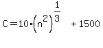 C=10%28n%5E2%29%5E%281%2F3%29%2B1500