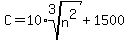 C=10%2Aroot%283%2Cn%5E2%29%2B1500
