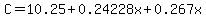 C=10.25%2B0.24228x%2B0.267x