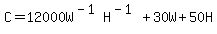 C=12000W%5E%28-1%29H%5E%28-1%29%2B30W%2B50H