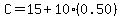 C=15%2B10%2A%280.50%29