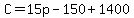 C=15p-150%2B1400