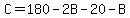 C=180-2B-20-B