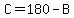 C=180-B
