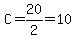 C=20%2F2=10