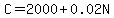 C=2000%2B0.02N