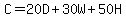 C=20D%2B30W%2B50H