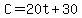 C=20t%2B30