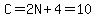 C=2N%2B4=10