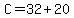 C=32%2B20
