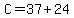 C=37%2B24