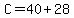 C=40%2B28