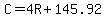 C=4R%2B145.92