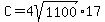 C=4sqrt%281100%29%2A17