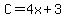C=4x%2B3