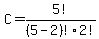 C=5%21%2F%285-2%29%212%21