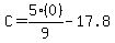 C=5%280%29%2F9-17.8