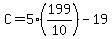 C=5%28199%2F10%29-19