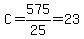 C=575%2F25=23