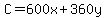 C=600x%2B360y