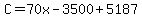 C=70x-3500%2B5187