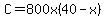 C=800x%2840-x%29