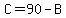 C=90-B
