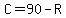 C=90-R