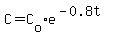 C=C%5Bo%5De%5E%28-0.8t%29