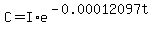 C=I%2Ae%5E%28-0.00012097t%29
