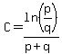 C=ln%28p%2Fq%29%2F%28p%2Bq%29
