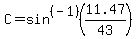 C=sin%5E%28-1%29%2811.47%2F43%29