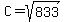 C=sqrt%28833%29