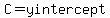C=y+intercept