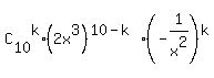 C%5B10%5D%5Ek%2A%282x%5E3%29%5E%2810-k%29%2A%28-1%2Fx%5E2%29%5Ek
