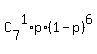 C%5B7%5D%5E1%2Ap%2A%281-p%29%5E6