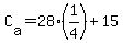 C%5Ba%5D+=+28%2A%281%2F4%29+%2B+15