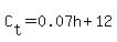 C%5Bt%5D=0.07h%2B12.00