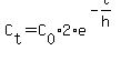 C%5Bt%5D=C%5B0%5D%2A2%2Ae%5E%28-t%2Fh%29