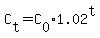 C%5Bt%5D+=+C%5B0%5D%2A1.02%5Et