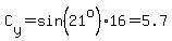 C%5By%5D=sin%2821%5Eo%29%2A16=5.7