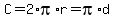 C+=+2%2Api%2Ar+=+pi%2Ad