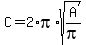C+=+2%2Api%2Asqrt%28A%2Fpi%29